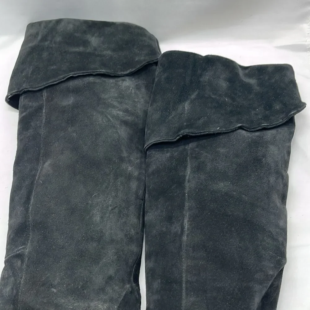 Vintage Black Suede Roberto Vianni for Neiman Marcus Over the Knee Boots
